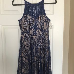 Francesca’s Navy Blue Lace Dress